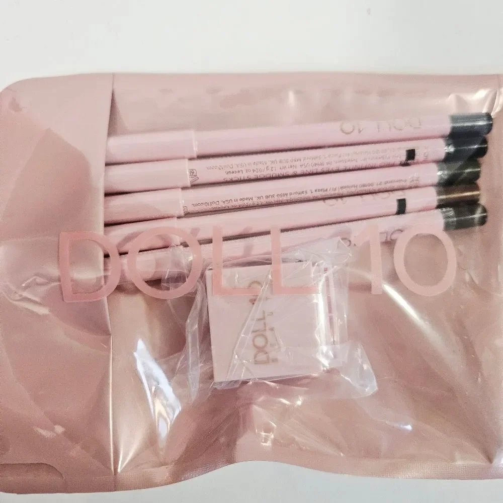 NWT Doll 10 Pro 5-piece Infinite Eyeliner Line Smudge Sticks Set & Sharpener
